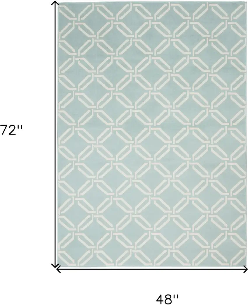 Beige and Green Trellis Area Rug Photo 3