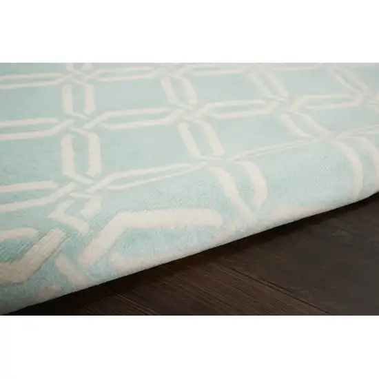 Beige and Green Trellis Non Skid Area Rug Photo 7