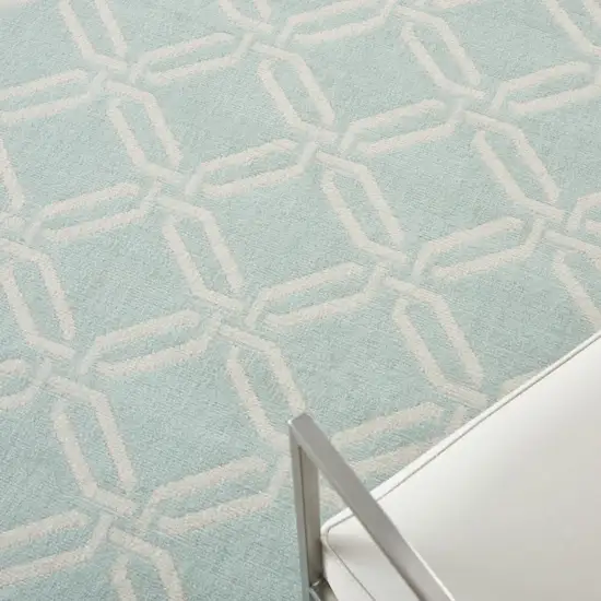 Beige and Green Trellis Non Skid Area Rug Photo 9