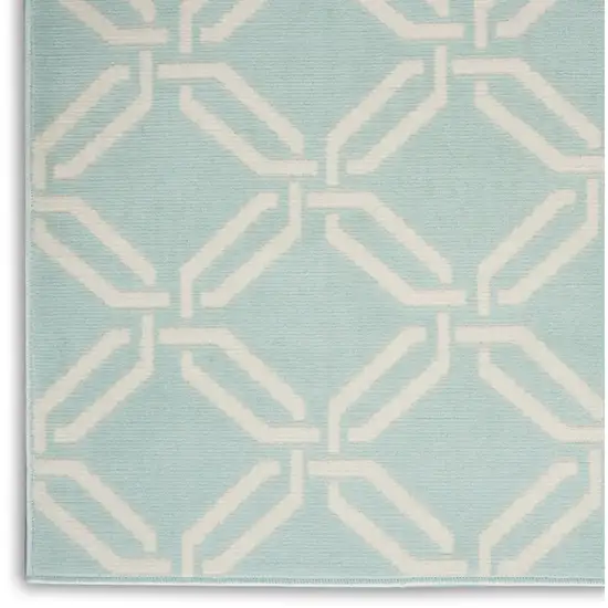 Beige and Green Trellis Non Skid Area Rug Photo 8