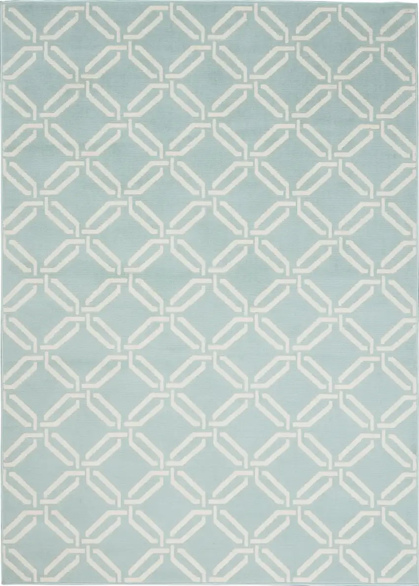 Beige and Green Trellis Non Skid Area Rug Photo 5