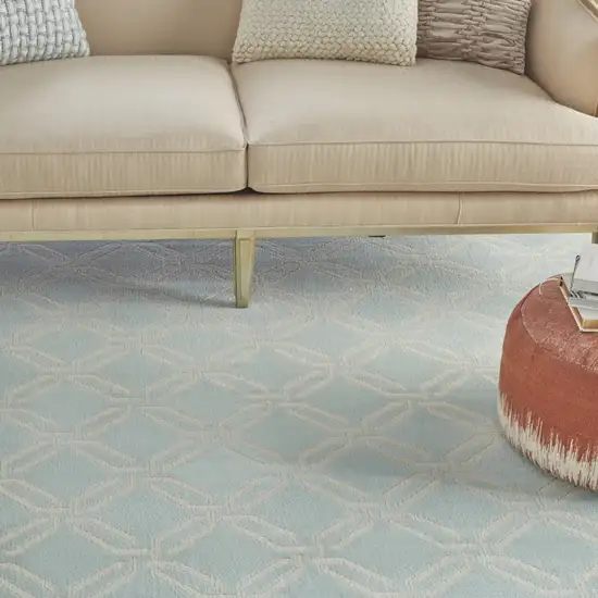 Beige and Green Trellis Non Skid Area Rug Photo 5