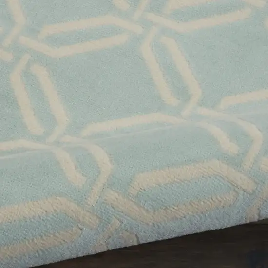 Beige and Green Trellis Non Skid Area Rug Photo 8