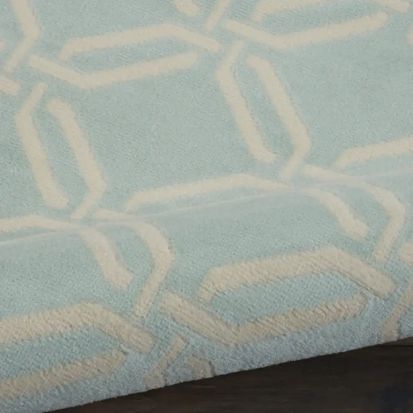 Beige and Green Trellis Non Skid Area Rug Photo 8