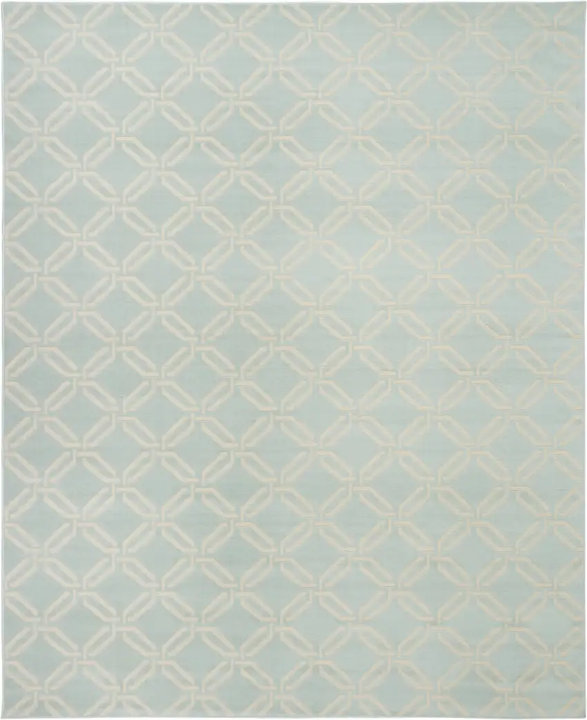 Beige and Green Trellis Non Skid Area Rug Photo 2