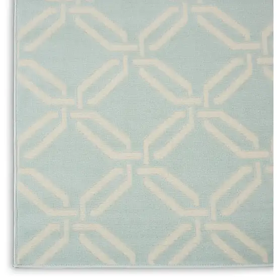 Beige and Green Trellis Non Skid Area Rug Photo 9