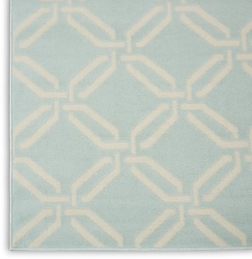 Beige and Green Trellis Non Skid Area Rug Photo 9