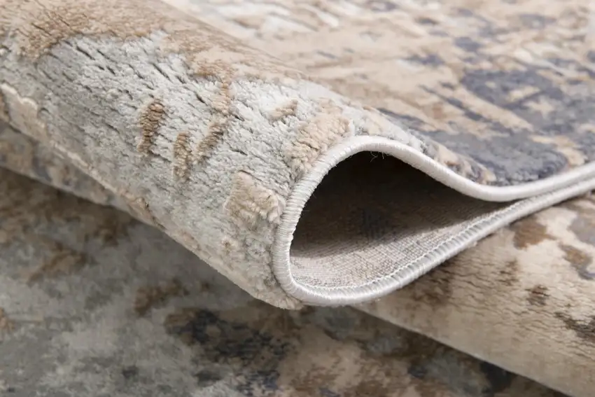 Beige and Ivory Abstract Area Rug Photo 8