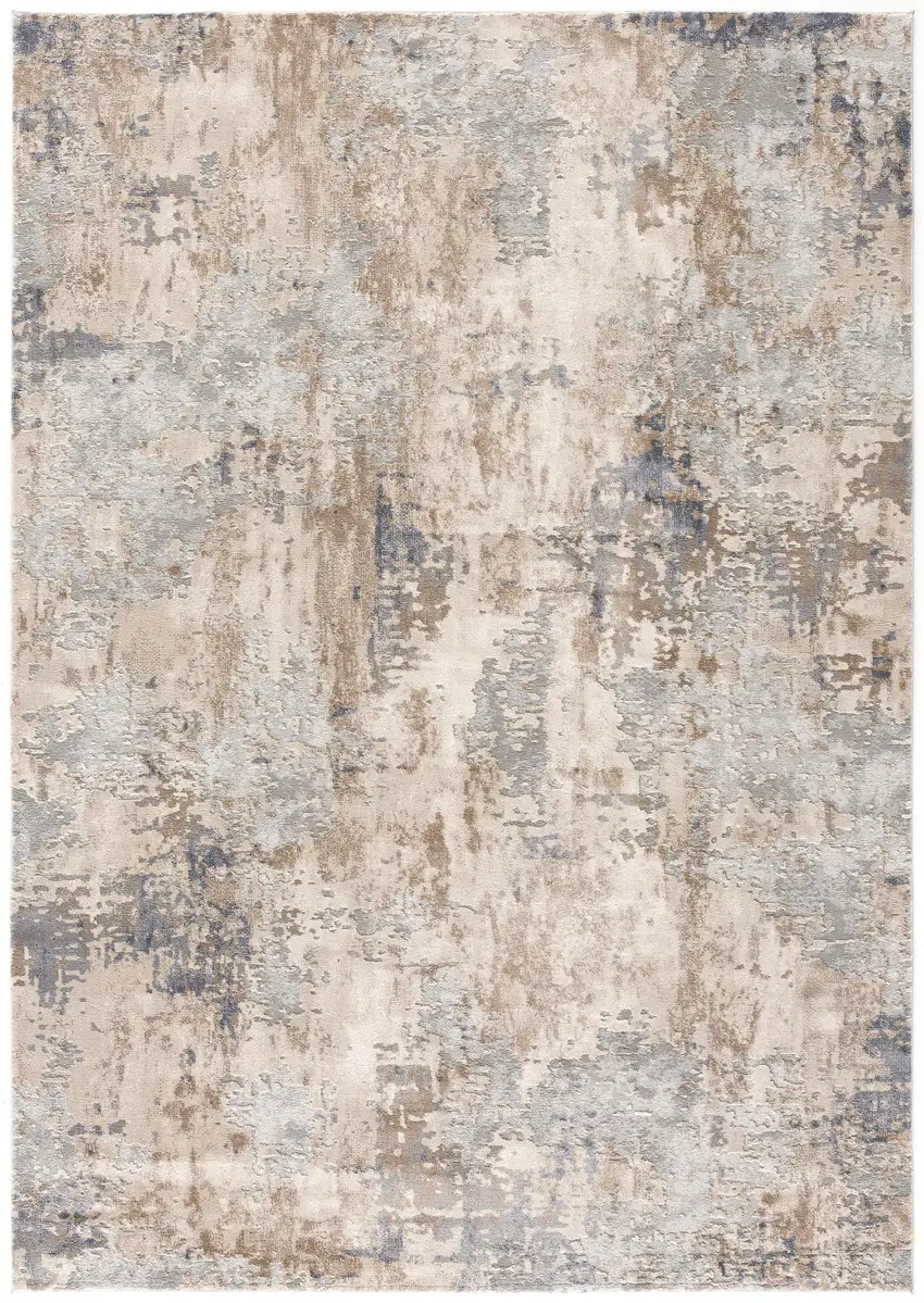Beige And Ivory Abstract Area Rug Photo 7