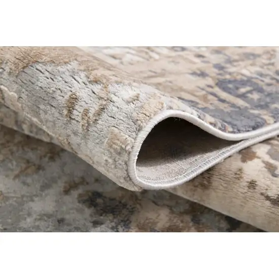 Beige and Ivory Abstract Area Rug Photo 10