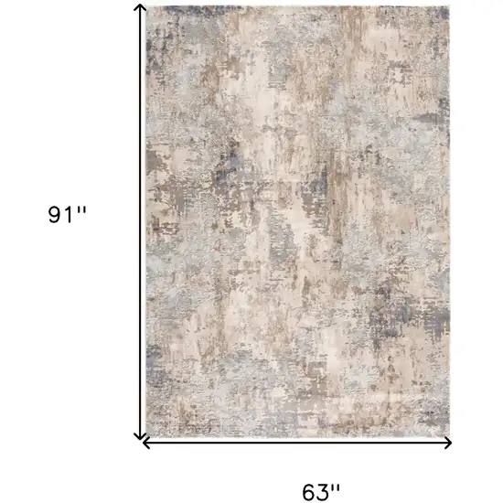 Beige and Ivory Abstract Area Rug Photo 7