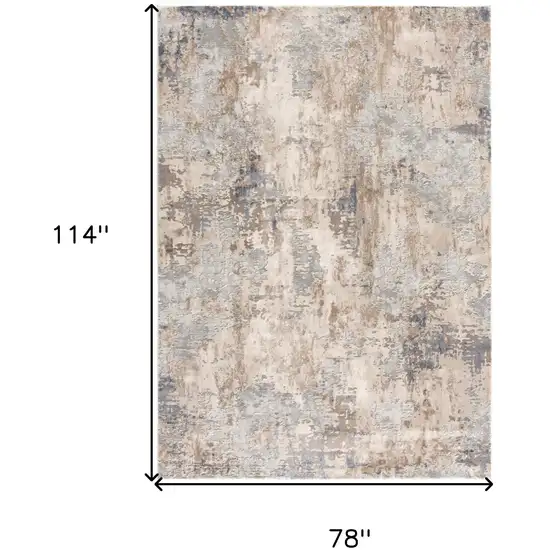 Beige and Ivory Abstract Area Rug Photo 2
