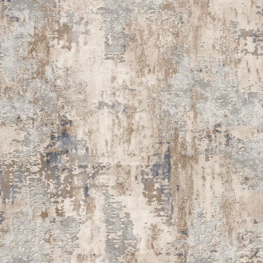 Beige And Ivory Abstract Area Rug Photo 6