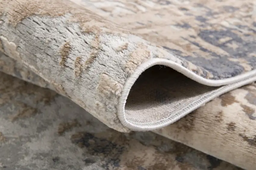 Beige and Ivory Abstract Area Rug Photo 7