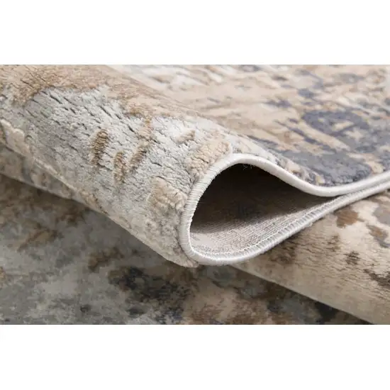 Beige and Ivory Abstract Area Rug Photo 7