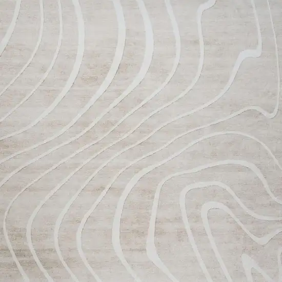 Beige and Ivory Abstract Distressed Area Rug Photo 3