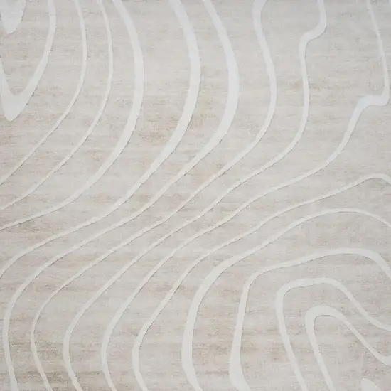 Beige and Ivory Abstract Distressed Area Rug Photo 3