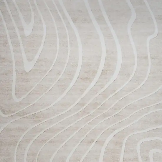 Beige and Ivory Abstract Distressed Area Rug Photo 3