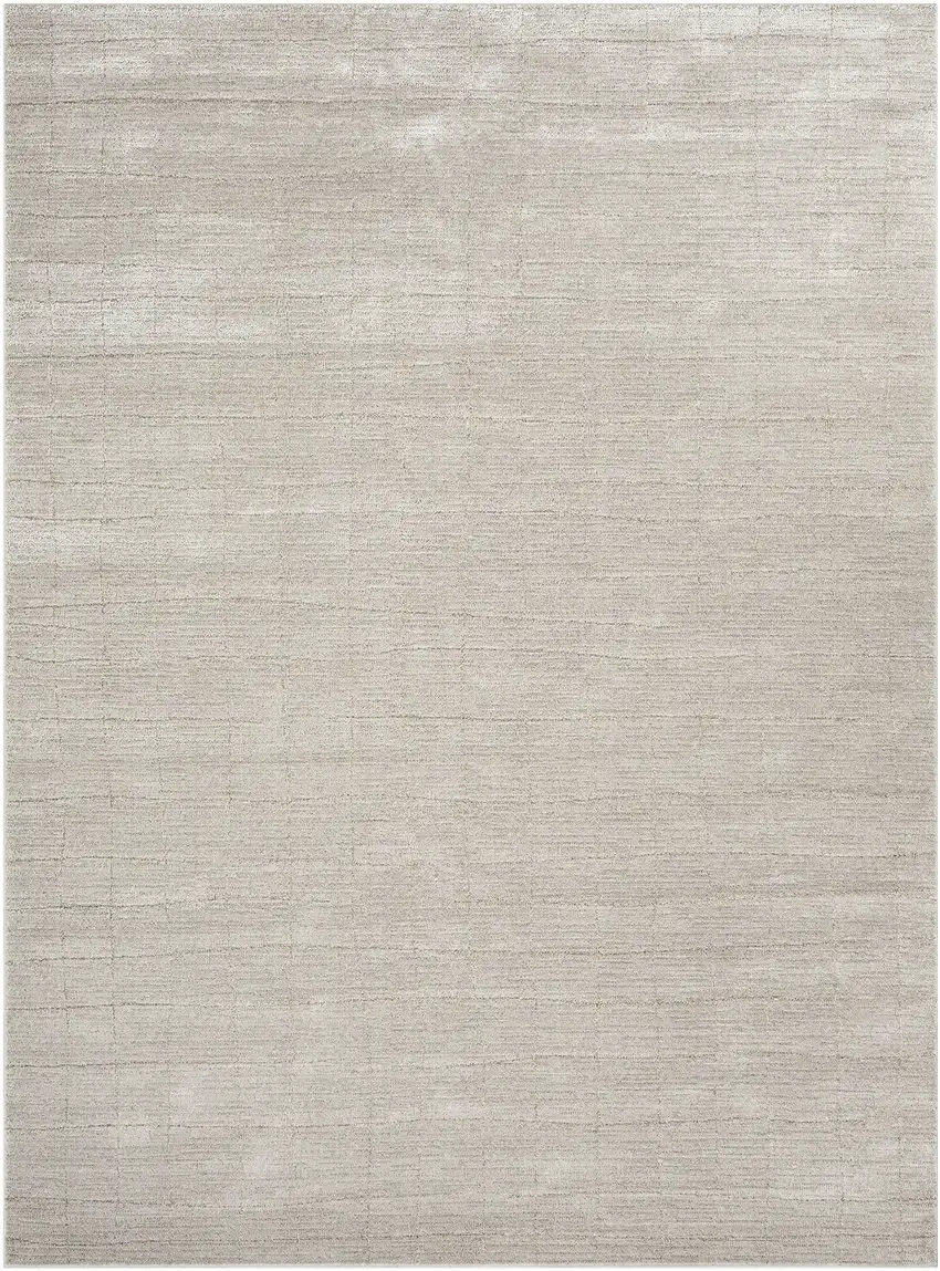 Beige and Ivory Abstract Power Loom Area Rug Photo 1