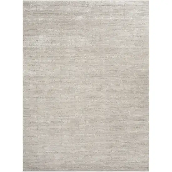 Beige and Ivory Abstract Power Loom Area Rug Photo 4