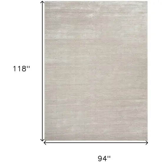Beige and Ivory Abstract Power Loom Area Rug Photo 9