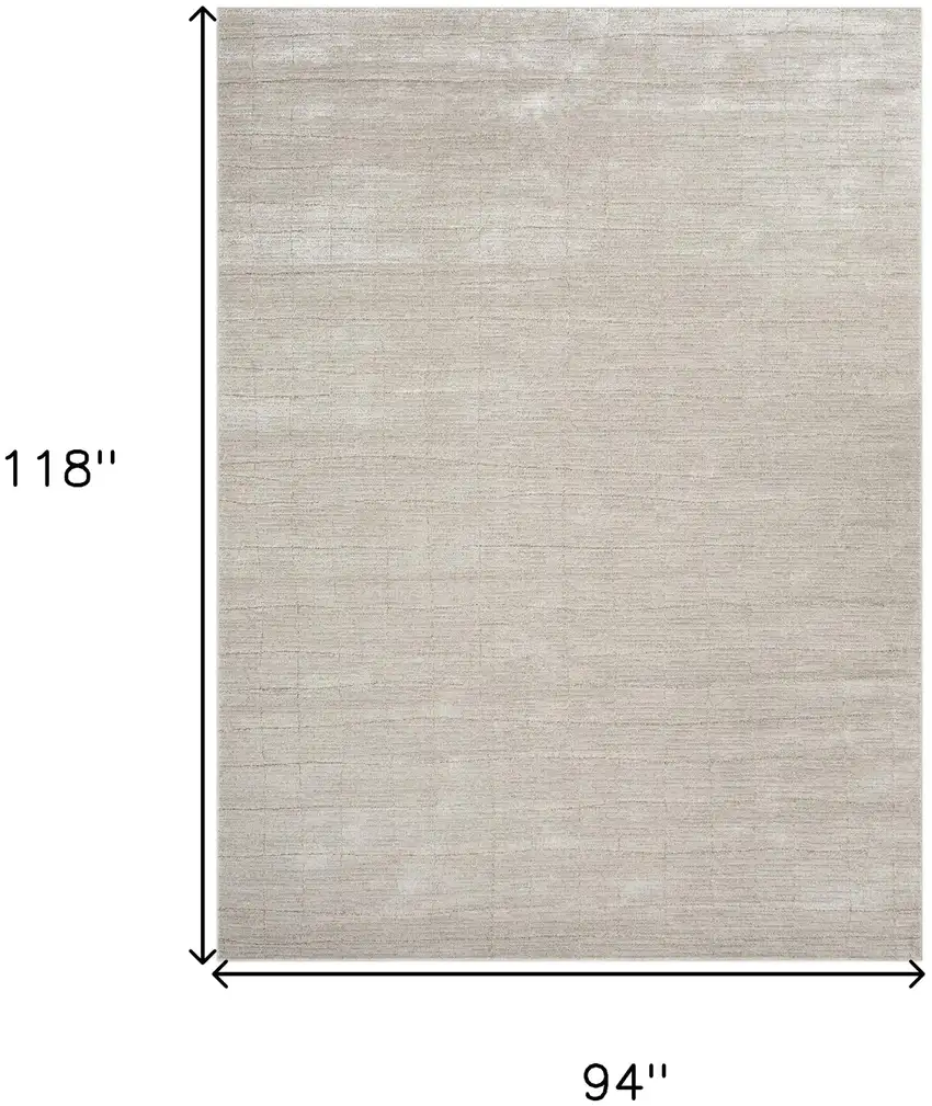 Beige and Ivory Abstract Power Loom Area Rug Photo 9