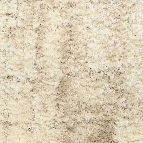 Beige and Ivory Abstract Shag Area Rug Photo 4