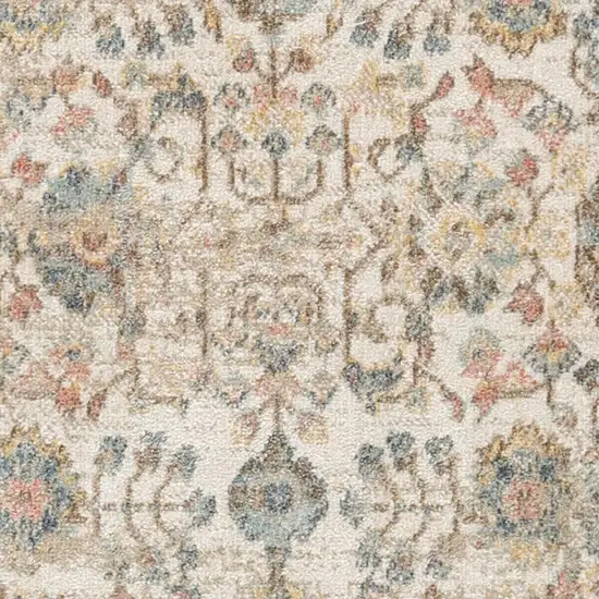 Beige and Ivory Abstract Shag Area Rug Photo 3