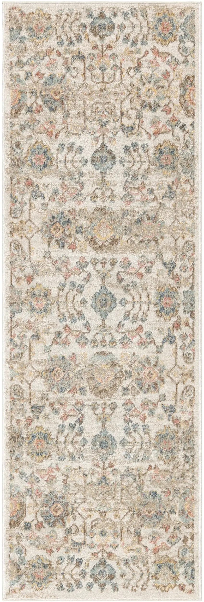 Beige and Ivory Abstract Shag Area Rug Photo 1