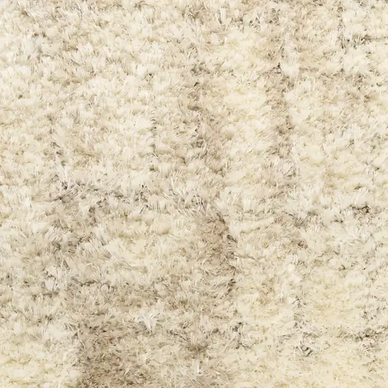 Beige and Ivory Abstract Shag Area Rug Photo 7