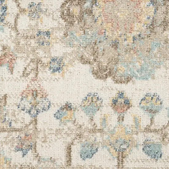 Beige and Ivory Abstract Shag Area Rug Photo 1