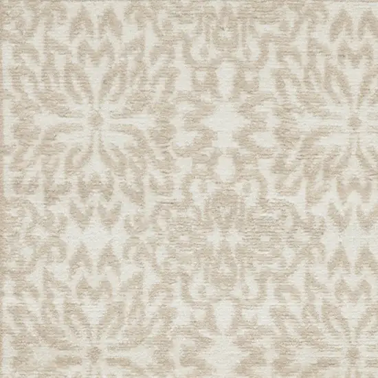 Beige and Ivory Floral Area Rug Photo 9