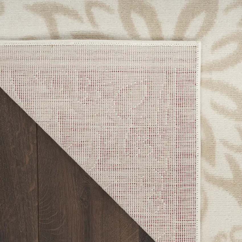 Beige and Ivory Floral Area Rug Photo 6