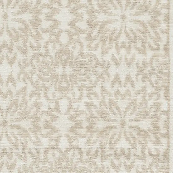 Beige and Ivory Floral Area Rug Photo 7