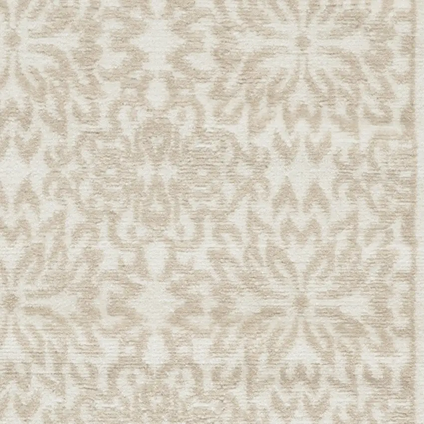 Beige and Ivory Floral Area Rug Photo 7