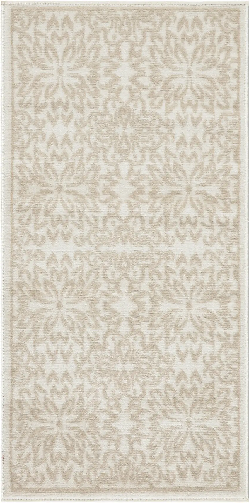 Beige and Ivory Floral Area Rug Photo 1