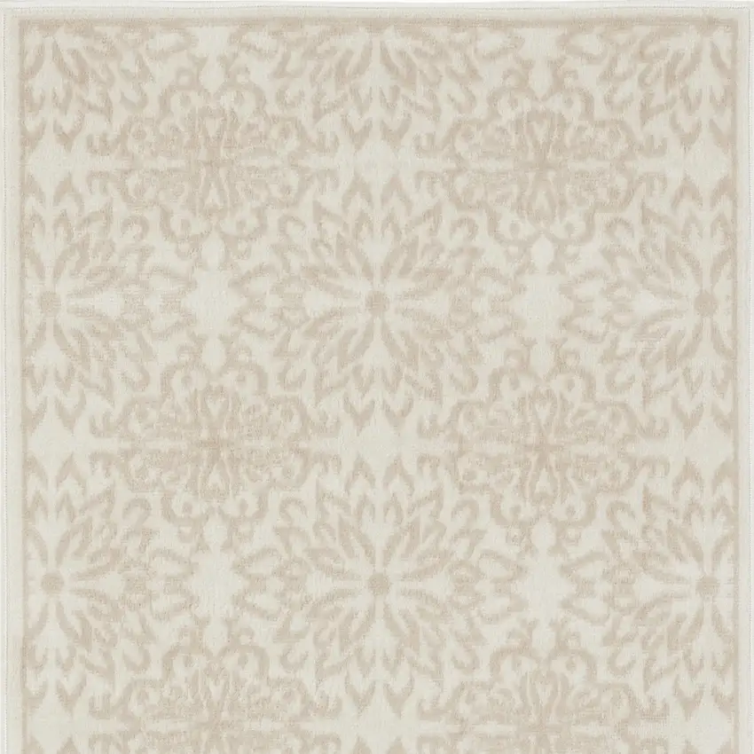 Beige and Ivory Floral Area Rug Photo 4