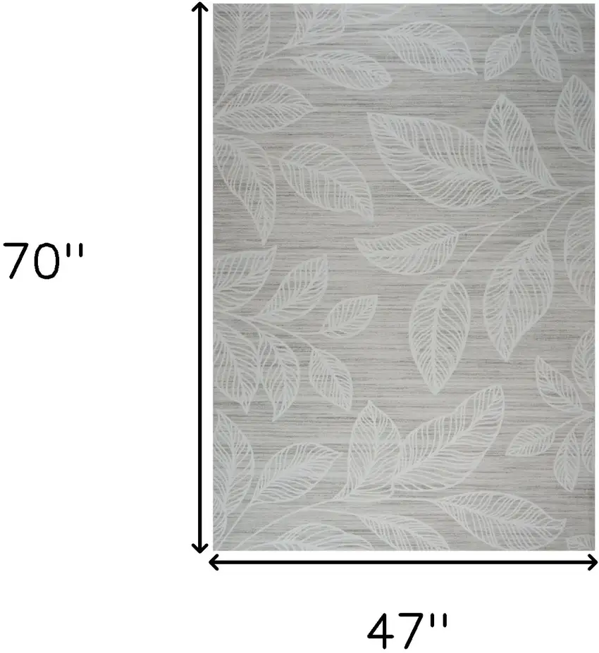 Beige and Ivory Floral Distressed Area Rug Photo 3