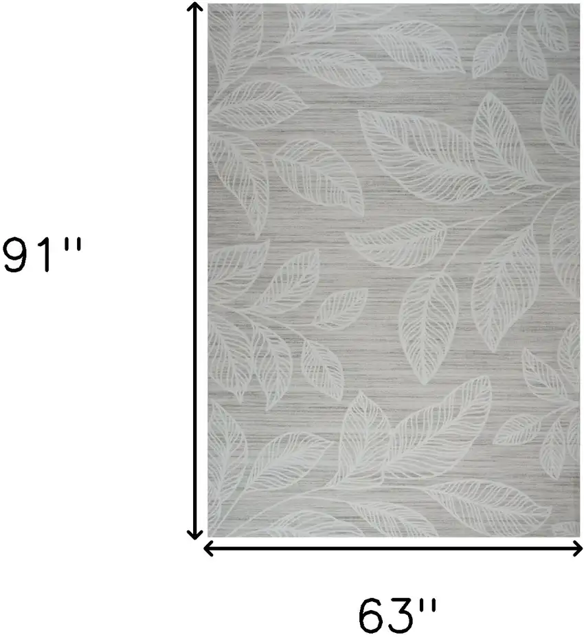Beige and Ivory Floral Distressed Area Rug Photo 3