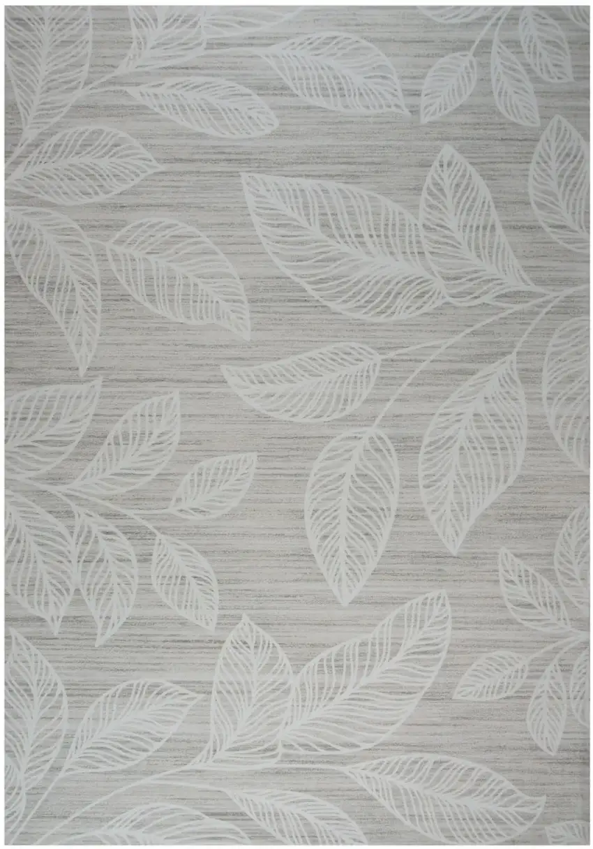 Beige and Ivory Floral Distressed Area Rug Photo 2