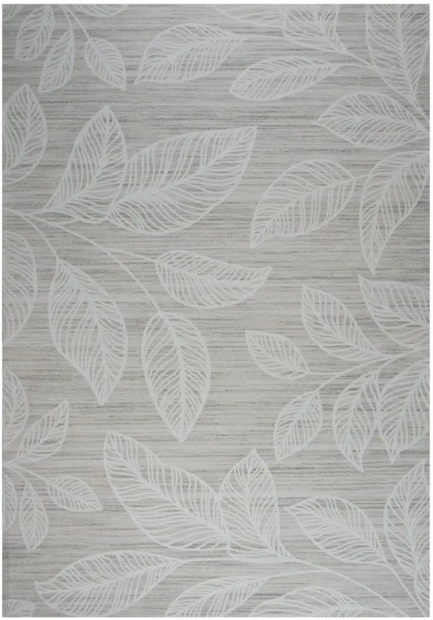 Beige and Ivory Floral Distressed Area Rug Photo 4