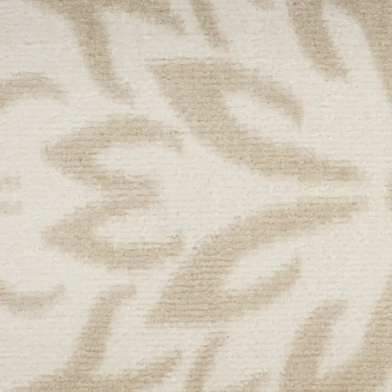 Beige and Ivory Floral Non Skid Area Rug Photo 6