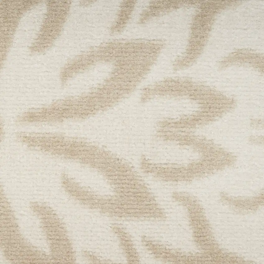 Beige and Ivory Floral Non Skid Area Rug Photo 3