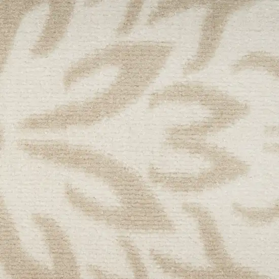Beige and Ivory Floral Non Skid Area Rug Photo 3