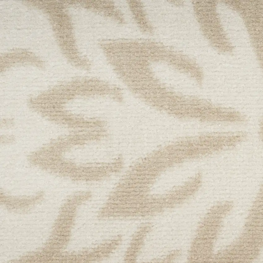 Beige and Ivory Floral Non Skid Area Rug Photo 9