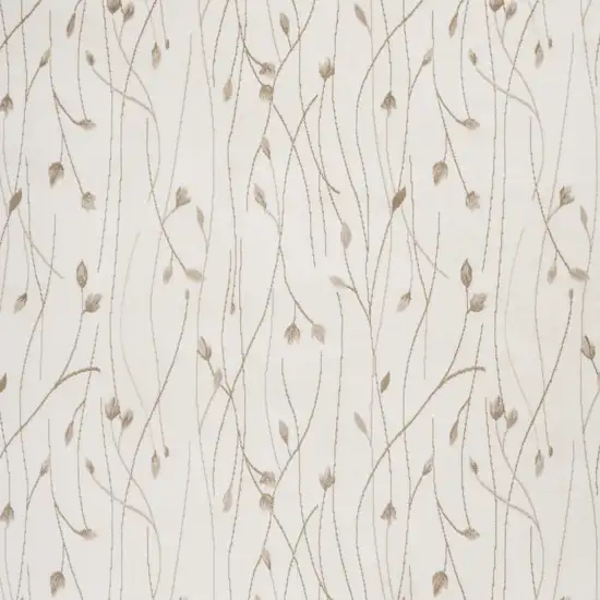 Beige and Ivory Floral Power Loom Area Rug Photo 6