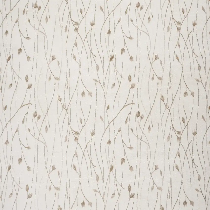 Beige and Ivory Floral Power Loom Area Rug Photo 7