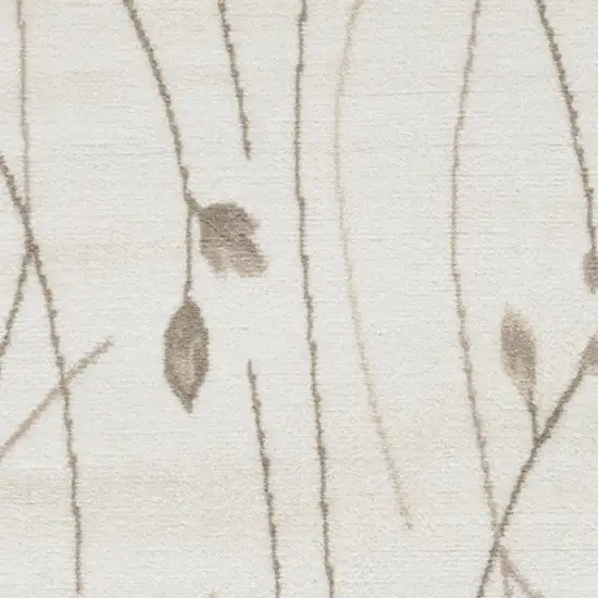 Beige And Ivory Floral Area Rug Photo 3