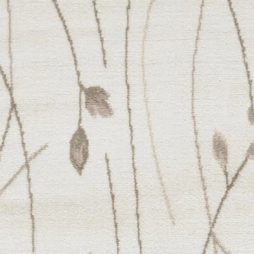 Beige And Ivory Floral Area Rug Photo 3