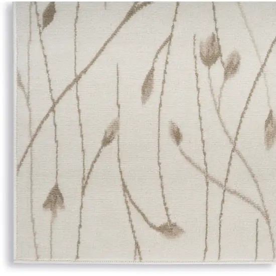 Beige And Ivory Floral Area Rug Photo 8